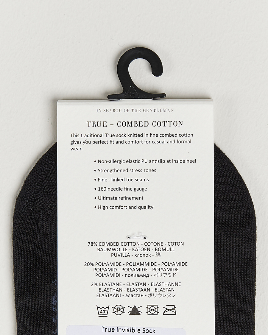 Men |  | Amanda Christensen | 3-Pack True Cotton Invisible Socks Black