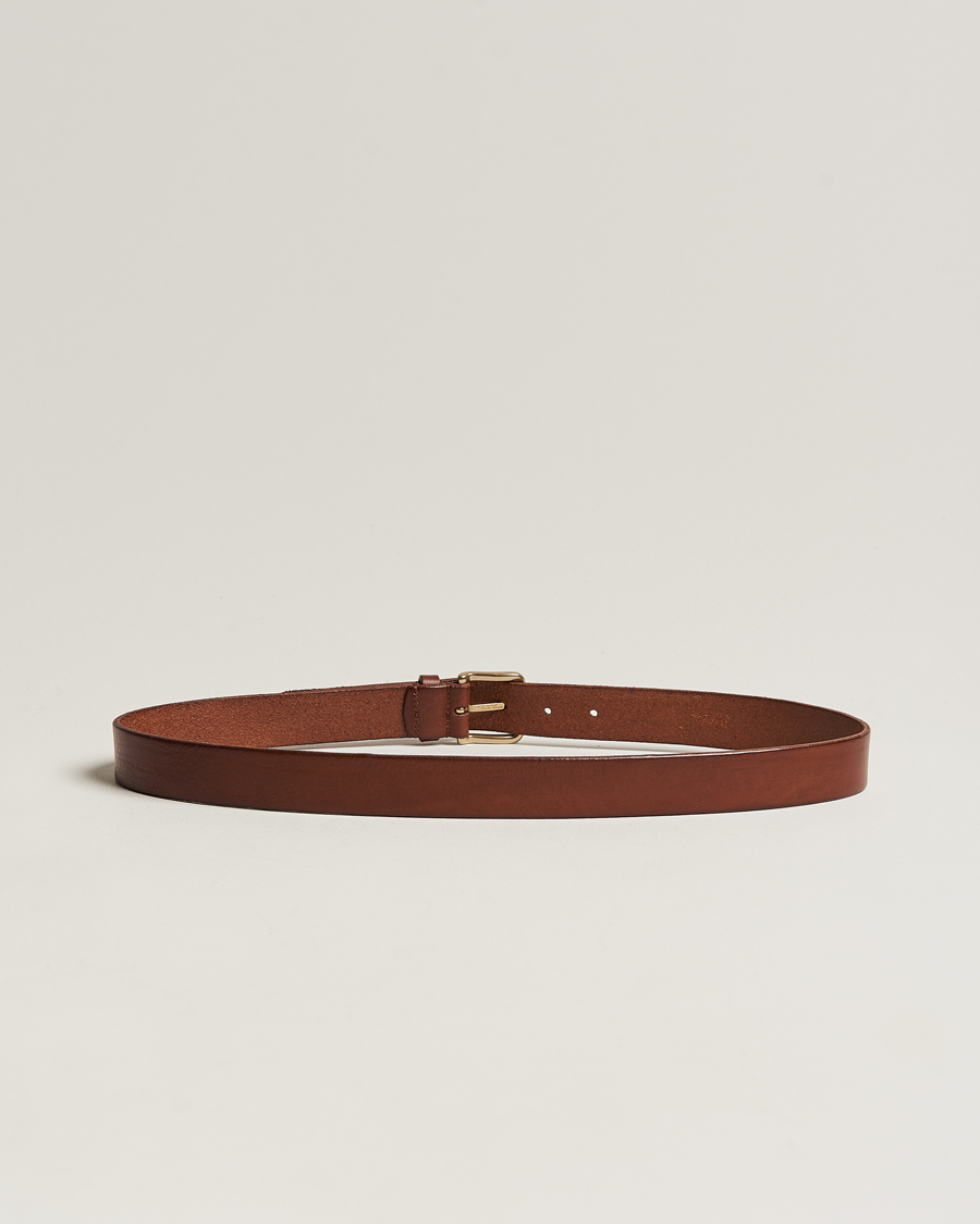 Men | Belts | Anderson's | Leather Belt 3 cm Cognac