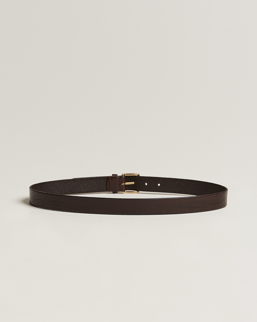 Men | Leather Belts | Anderson's | Leather Belt 3 cm Dark Brown