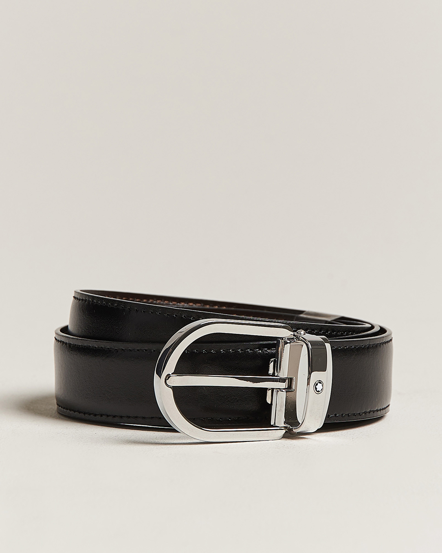 Men | Belts | Montblanc | Reversible Horseshoe Buckle 30mm Belt Black/Brown
