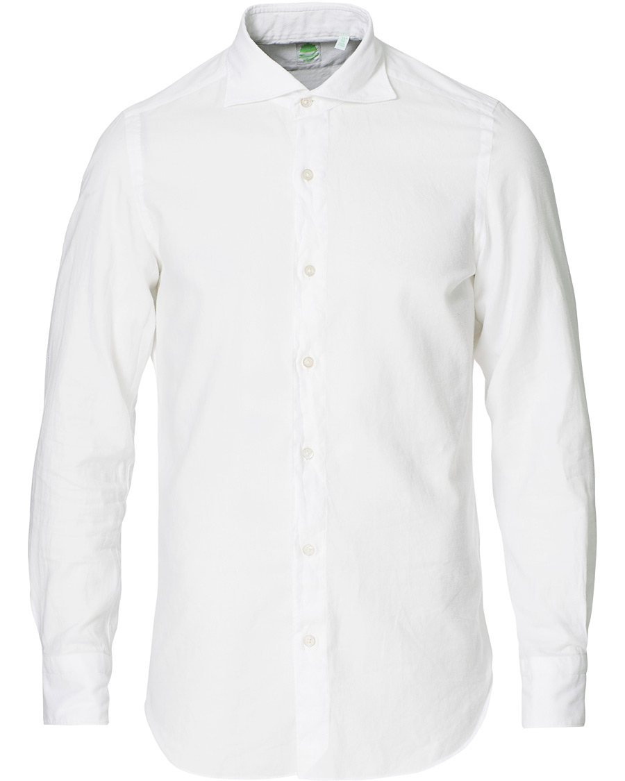 Men | Shirts | Finamore Napoli | Tokyo Slim Fit Flannel Shirt White