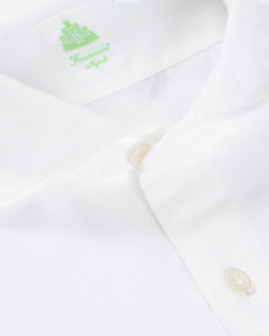 Men | Shirts | Finamore Napoli | Tokyo Slim Fit Flannel Shirt White