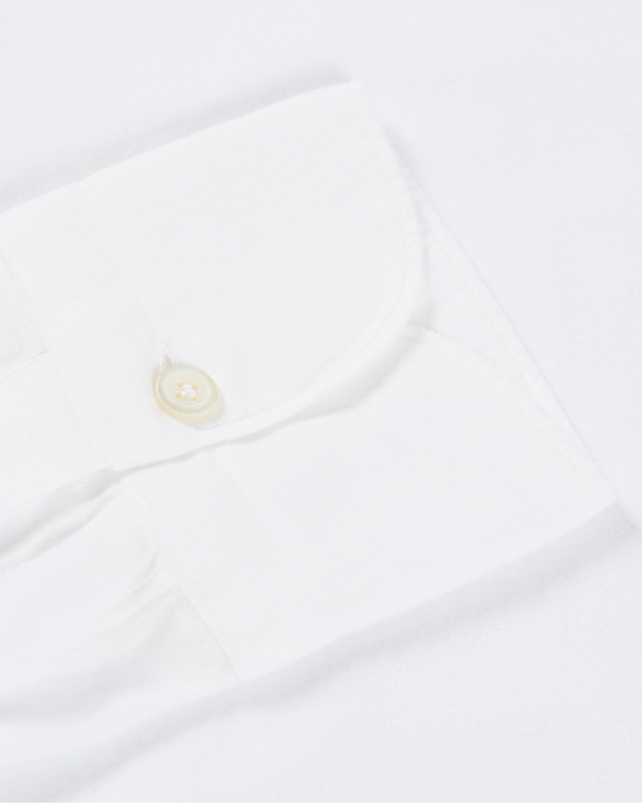Men | Shirts | Finamore Napoli | Tokyo Slim Fit Flannel Shirt White