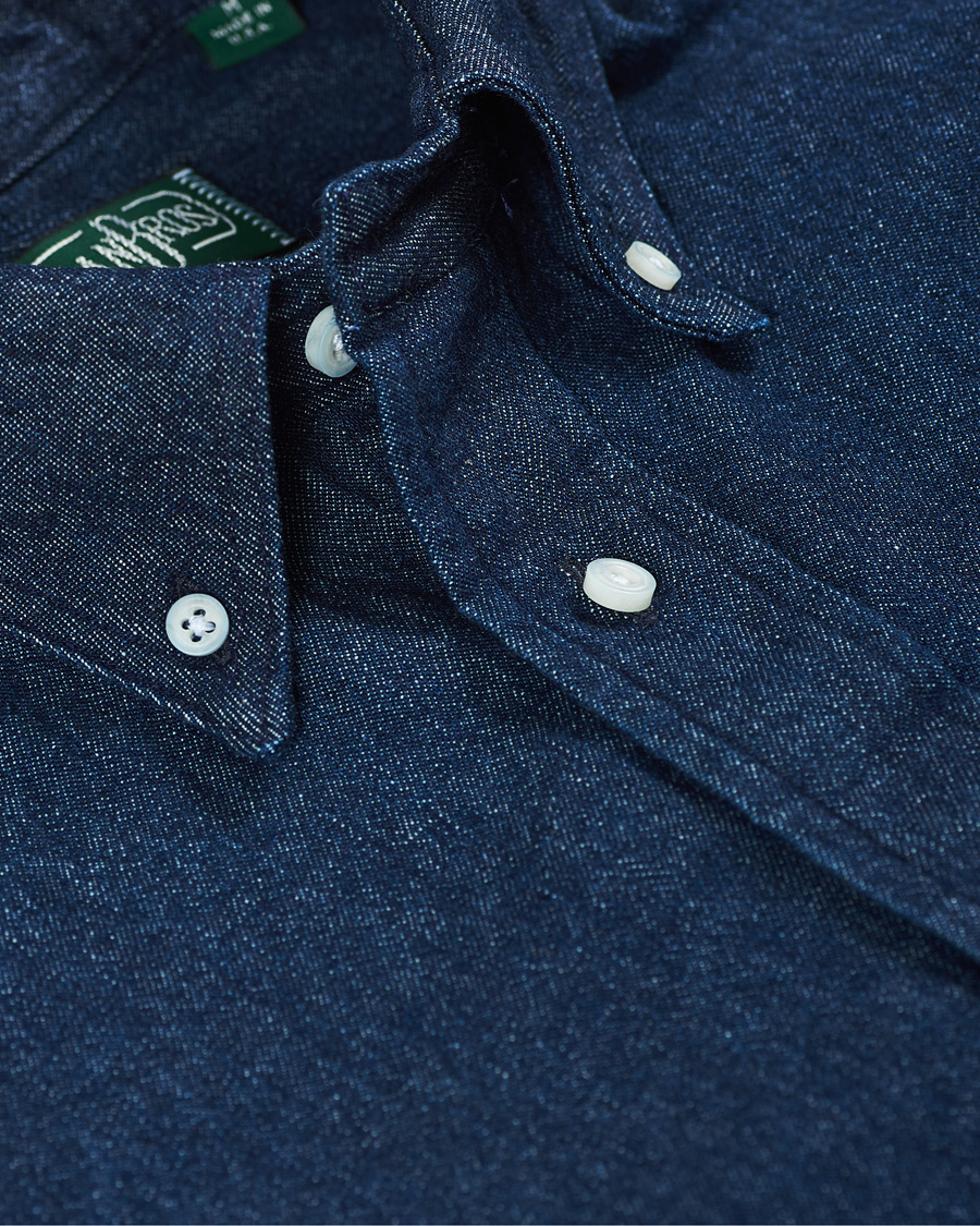 Men | Shirts | Gitman Vintage | Button Down Denim Shirt Dark Indigo