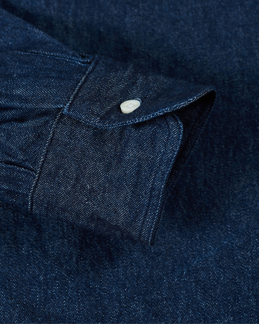 Men | Shirts | Gitman Vintage | Button Down Denim Shirt Dark Indigo