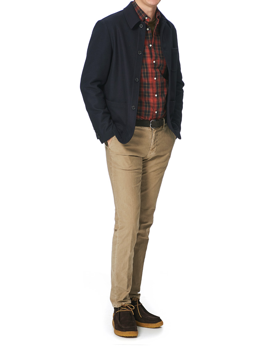 Men | Shirts | Gitman Vintage | Button Down Beefy Plaid Shirt Black/Red