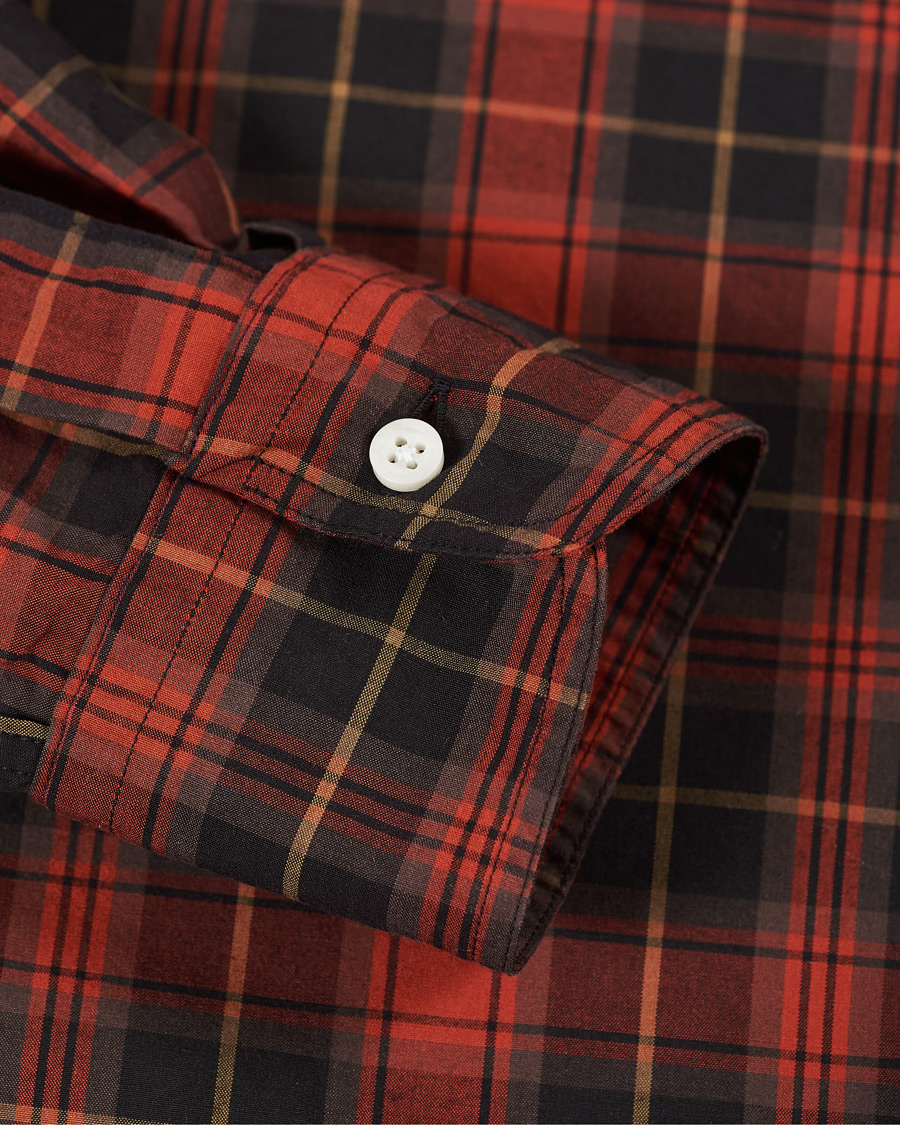 Men | Shirts | Gitman Vintage | Button Down Beefy Plaid Shirt Black/Red