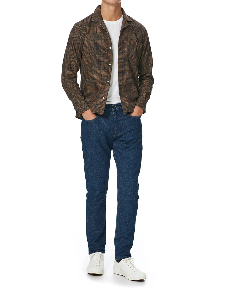 Men | Shirts | Gitman Vintage | Camp Collar Tweed Check Shirt Brown