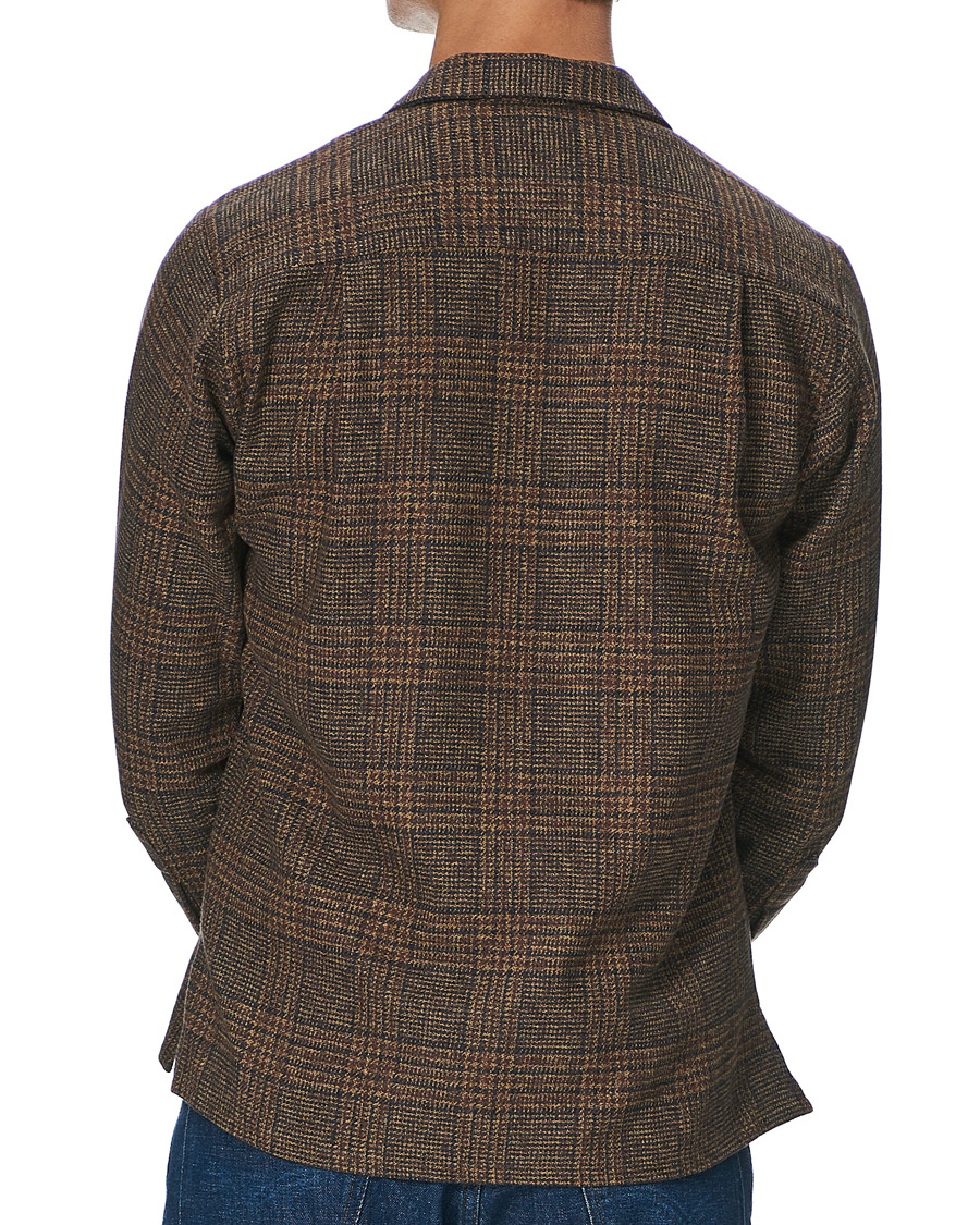 Men | Shirts | Gitman Vintage | Camp Collar Tweed Check Shirt Brown