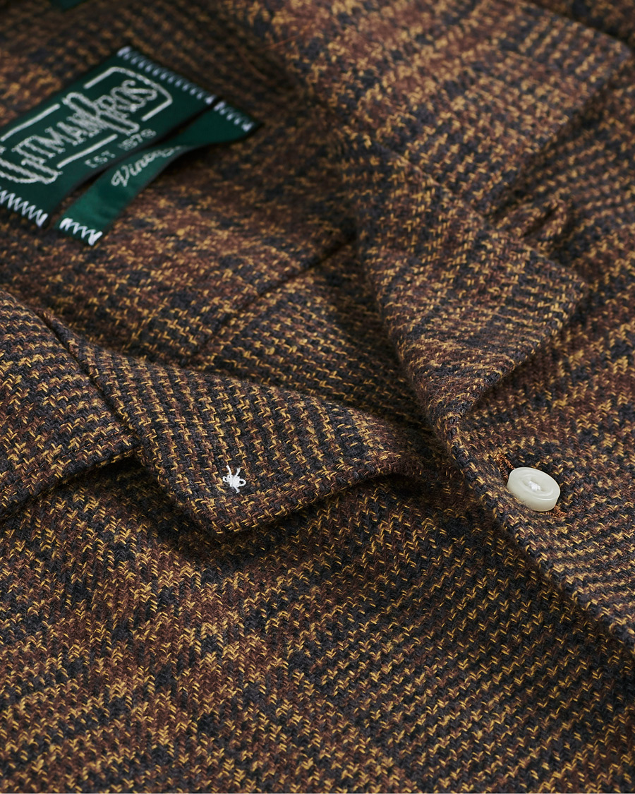 Men | Shirts | Gitman Vintage | Camp Collar Tweed Check Shirt Brown