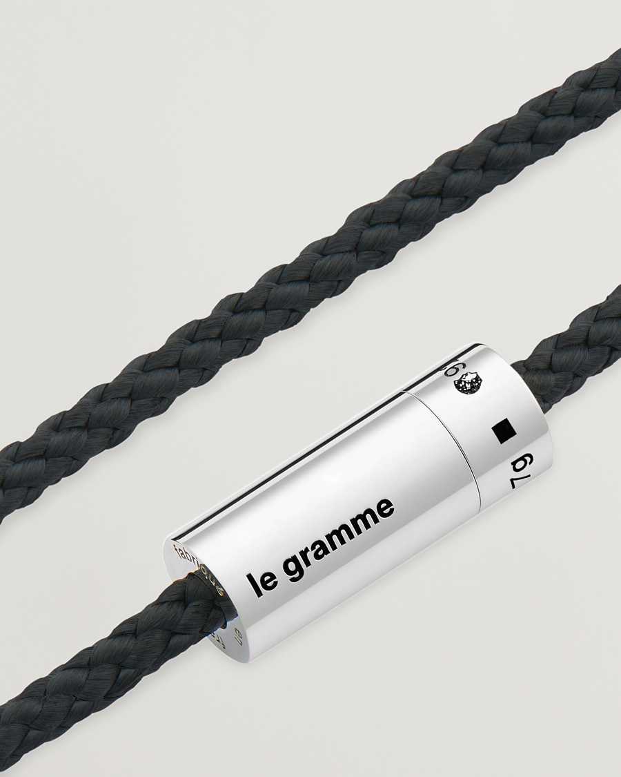 Men | Jewellery | LE GRAMME | Nato Cable Bracelet Black/Sterling Silver 7g