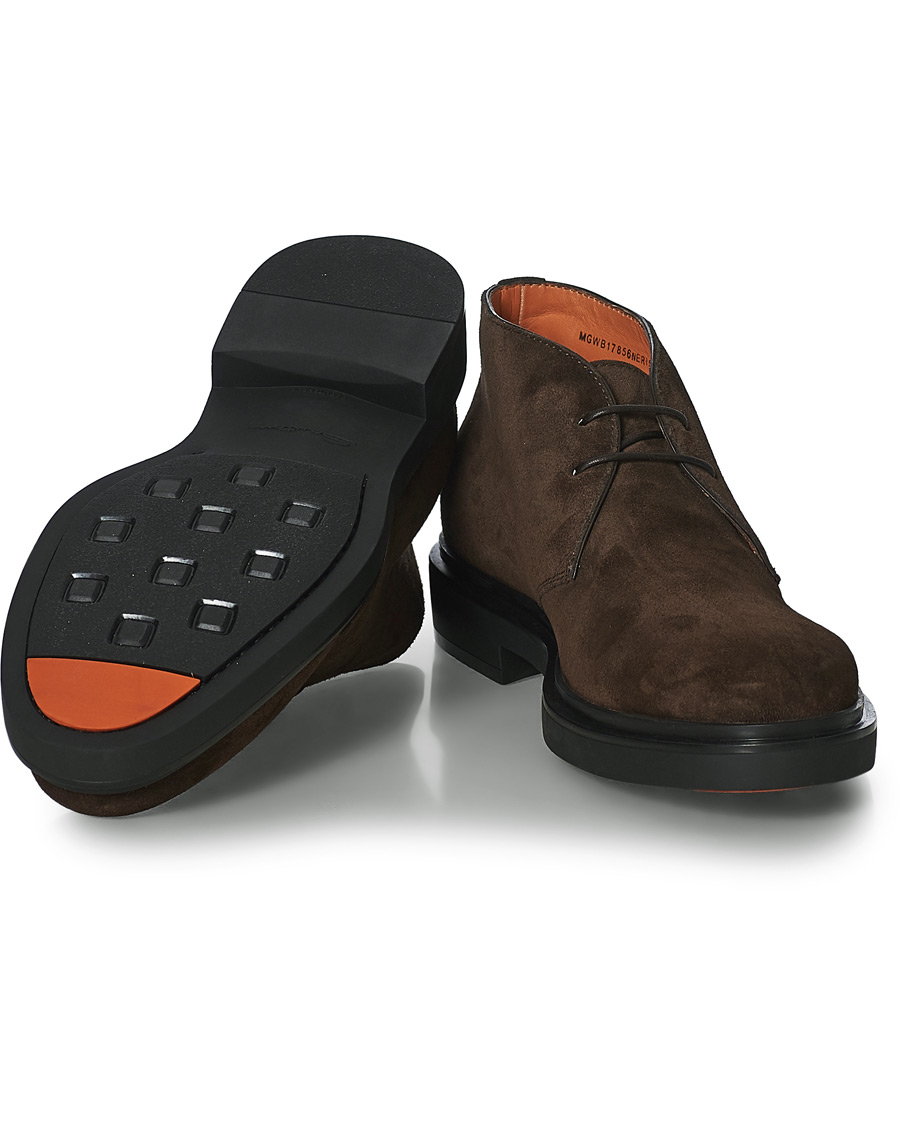 Men | Santoni Wembley Desert Boot Dark Brown Suede | Santoni | Wembley Desert Boot Dark Brown Suede