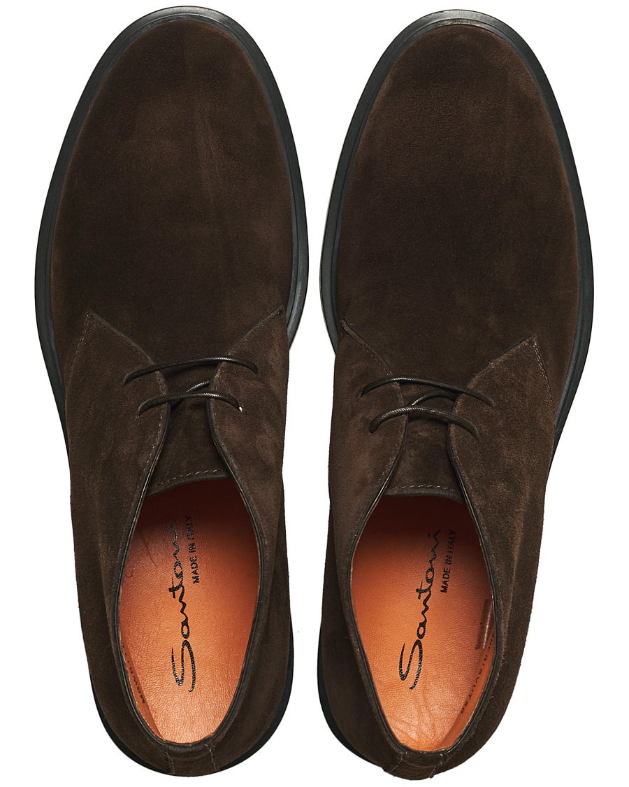 Men | Santoni Wembley Desert Boot Dark Brown Suede | Santoni | Wembley Desert Boot Dark Brown Suede