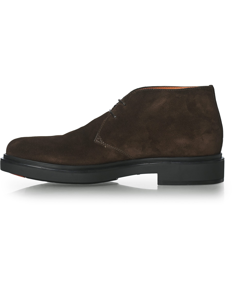 Men | Santoni Wembley Desert Boot Dark Brown Suede | Santoni | Wembley Desert Boot Dark Brown Suede