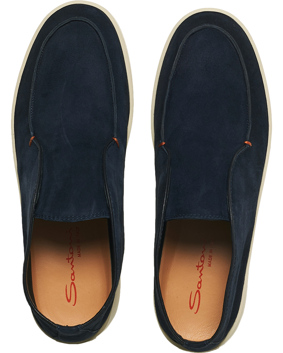 Men | Santoni Slipper Chukka Boots Navy Suede | Santoni | Slipper Chukka Boots Navy Suede