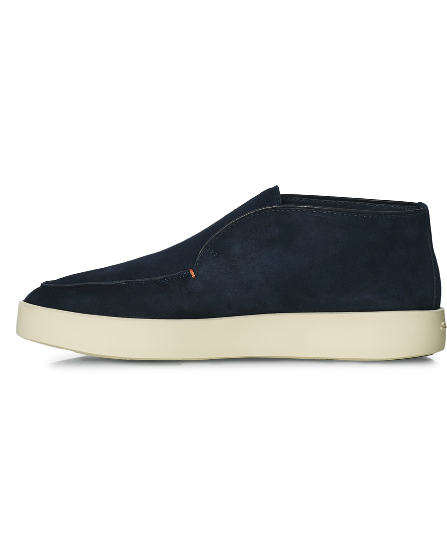 Men | Santoni Slipper Chukka Boots Navy Suede | Santoni | Slipper Chukka Boots Navy Suede