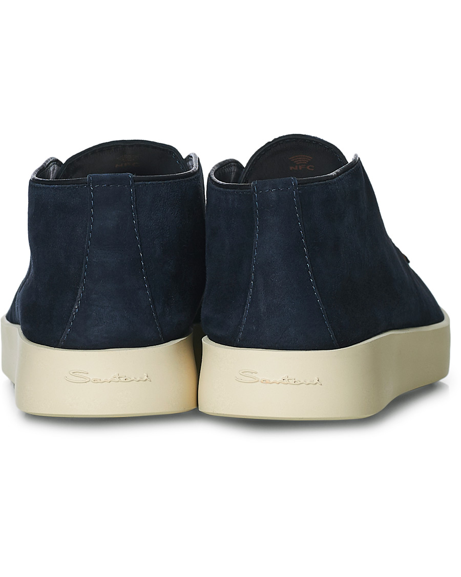 Men | Santoni Slipper Chukka Boots Navy Suede | Santoni | Slipper Chukka Boots Navy Suede
