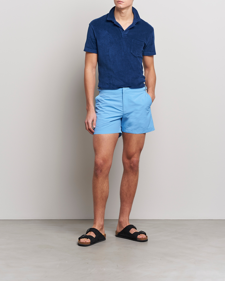 Men | Polo Shirts | Orlebar Brown | Terry Polo Blue Wash