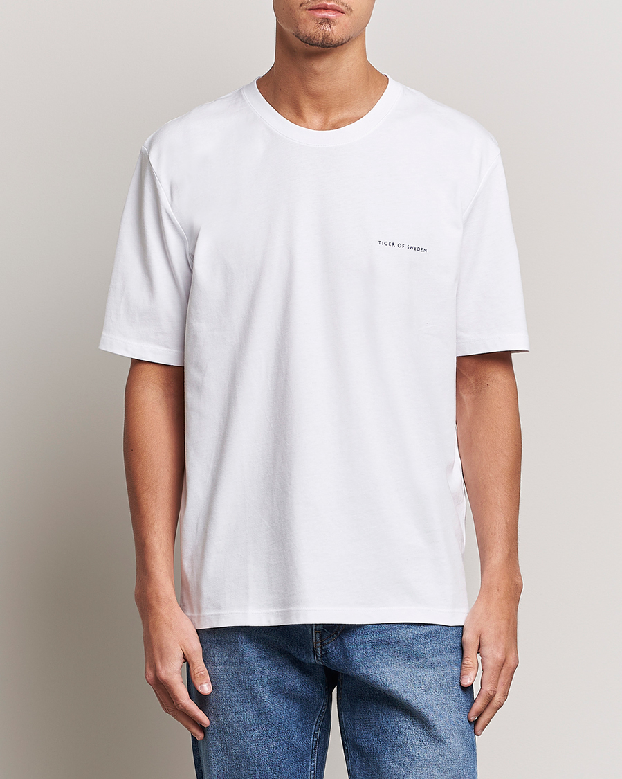 Men | White t-shirts | Tiger of Sweden | Pro Cotton Logo Tee Bright White