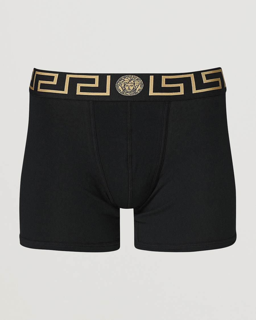 Men | Underwear & Socks | Versace | Greca Boxer Briefs Black