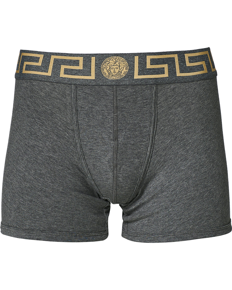 Men | Underwear & Socks | Versace | Greca Boxer Briefs Grey Melange