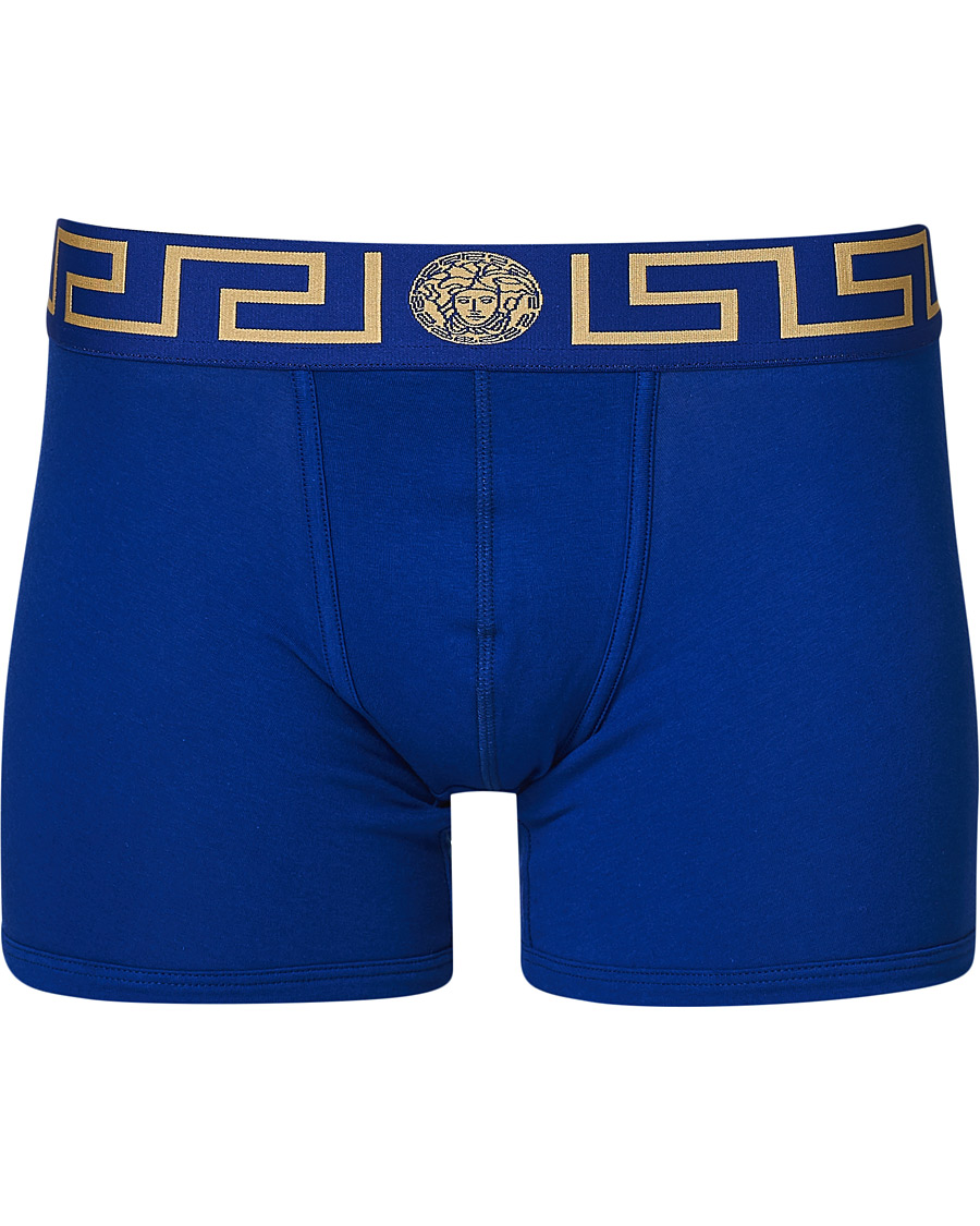 Men | Underwear & Socks | Versace | Greca Boxer Briefs Blue