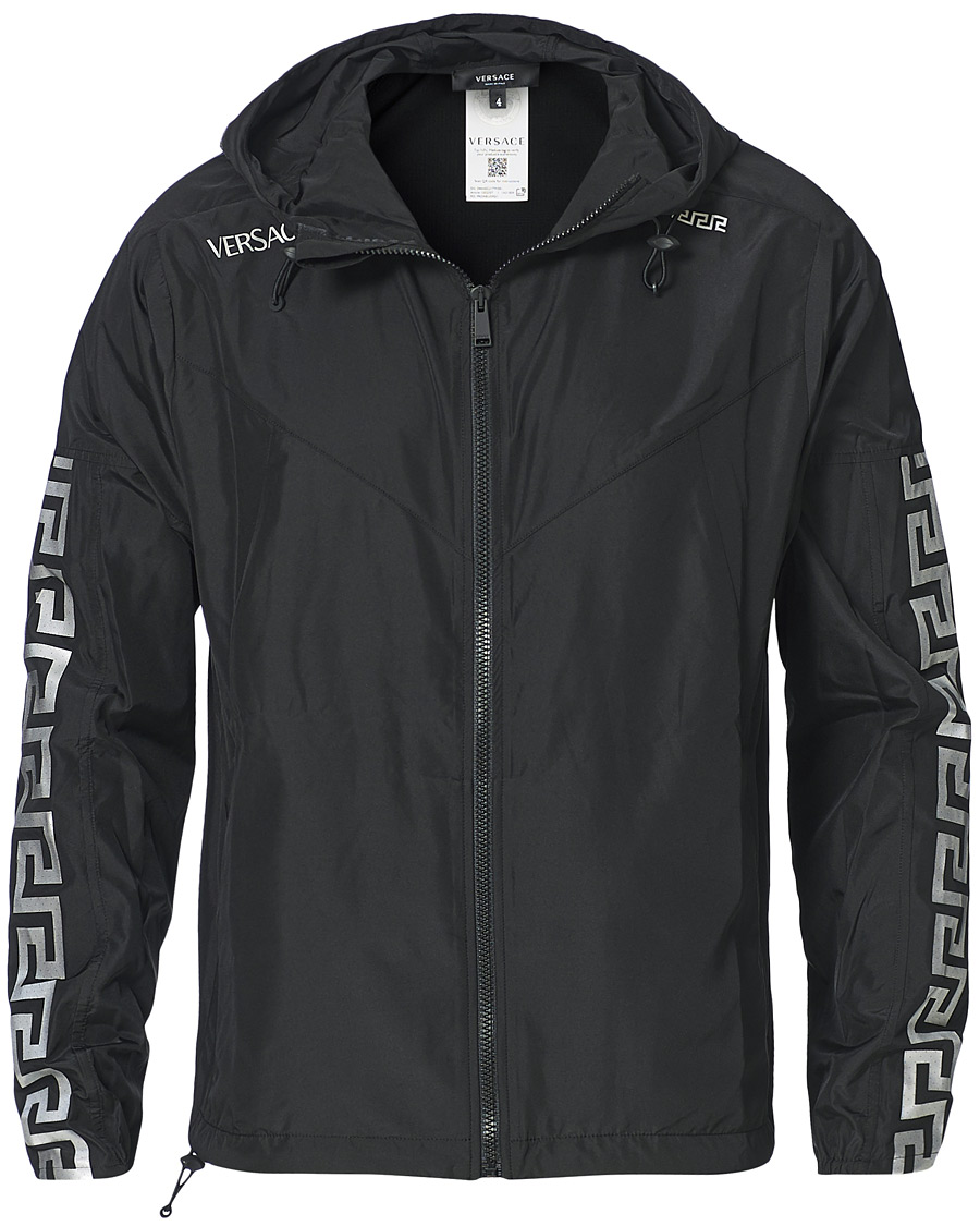 Men | Coats & Jackets | Versace | Monogram Hooded Jacket Black