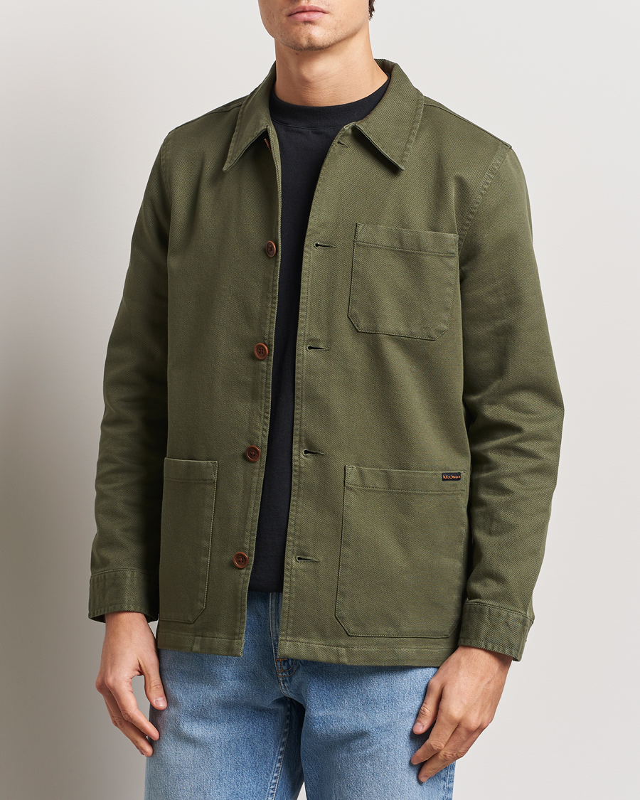 Men | Shirts | Nudie Jeans | Barney Worker Overshirt Olive
