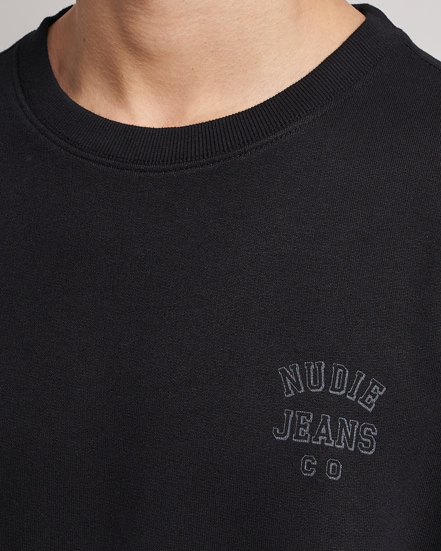 Men | Sweaters & Knitwear | Nudie Jeans | Frasse Logo Sweatshirt Black