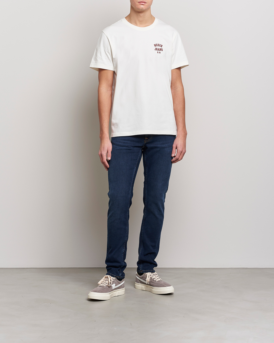 Men | T-Shirts | Nudie Jeans | Roy Logo Crew Neck Tee Off White