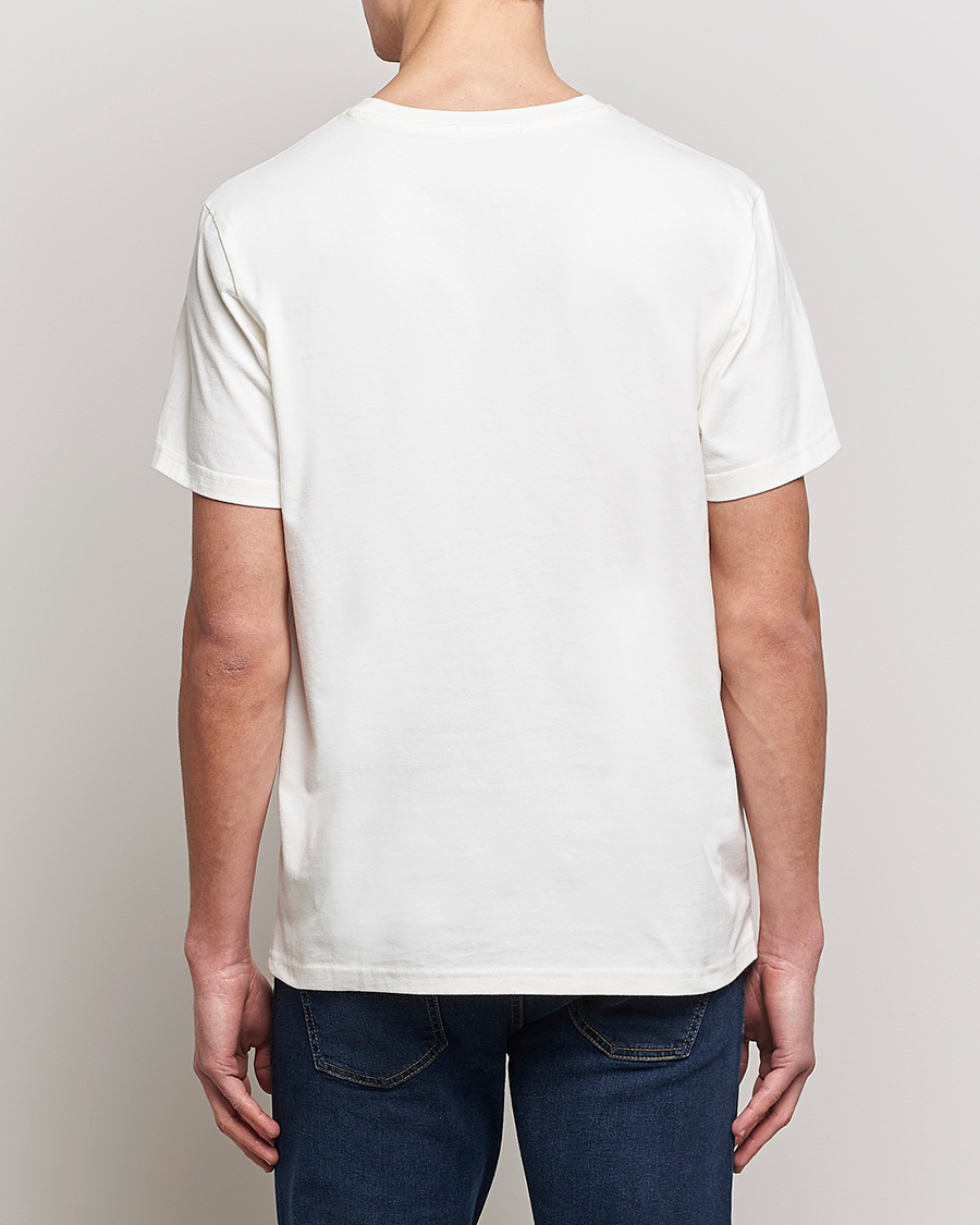 Men | T-Shirts | Nudie Jeans | Roy Logo Crew Neck Tee Off White