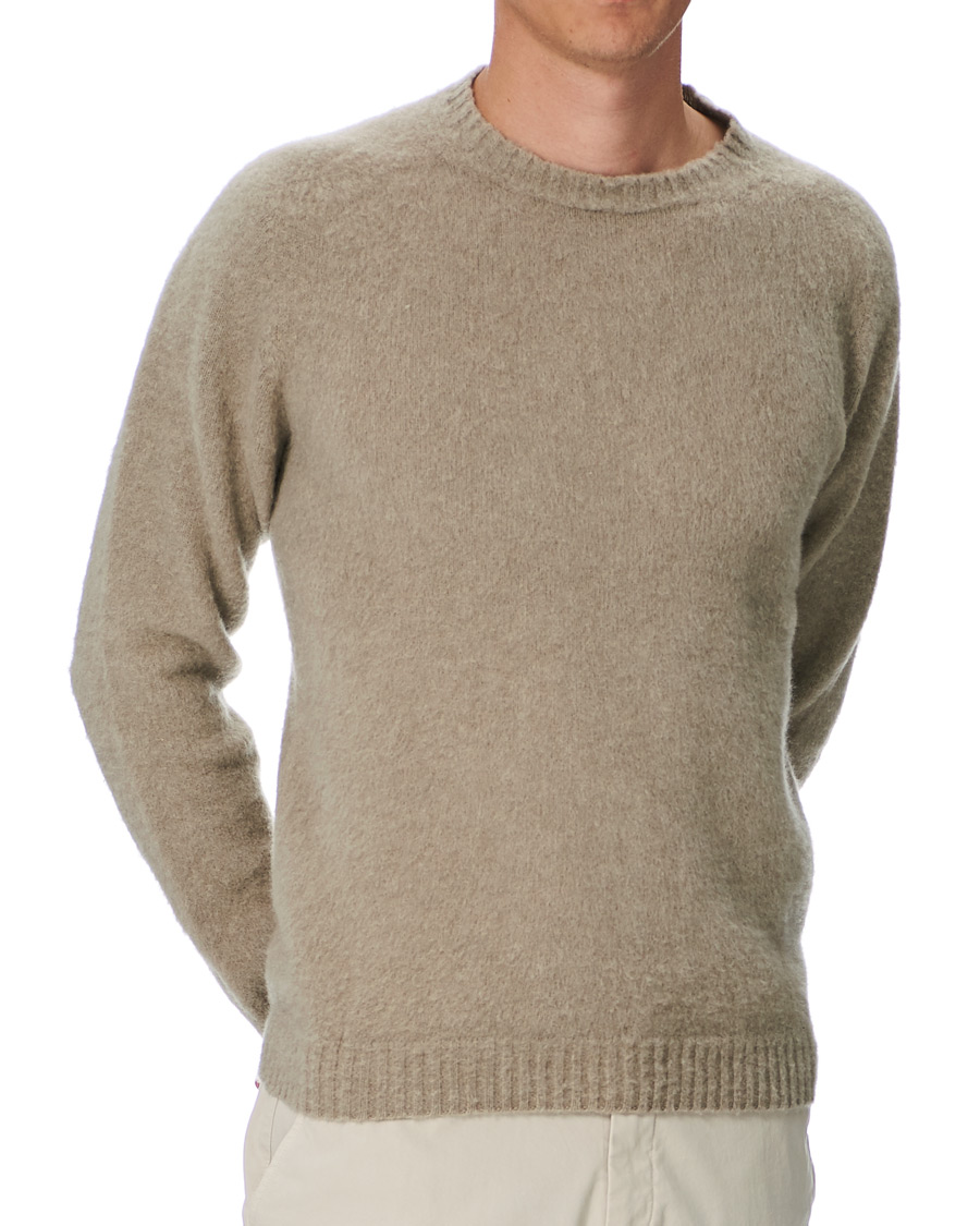 Men | Sweaters & Knitwear | Boglioli | Brushed Wool/Cashmere Sweater Beige