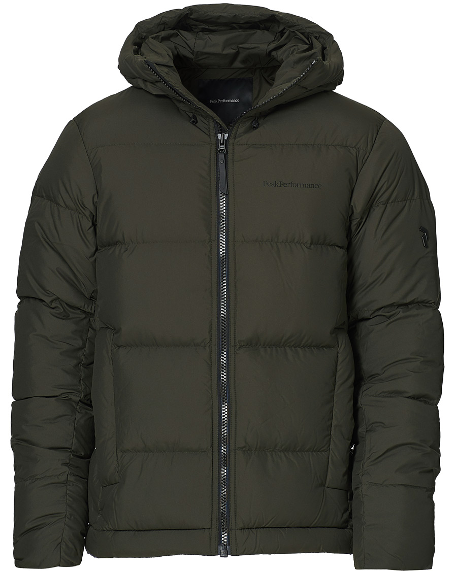 Men | Coats & Jackets | Peak Performance | Rivel Down Hooded Jacket Olive Extreme