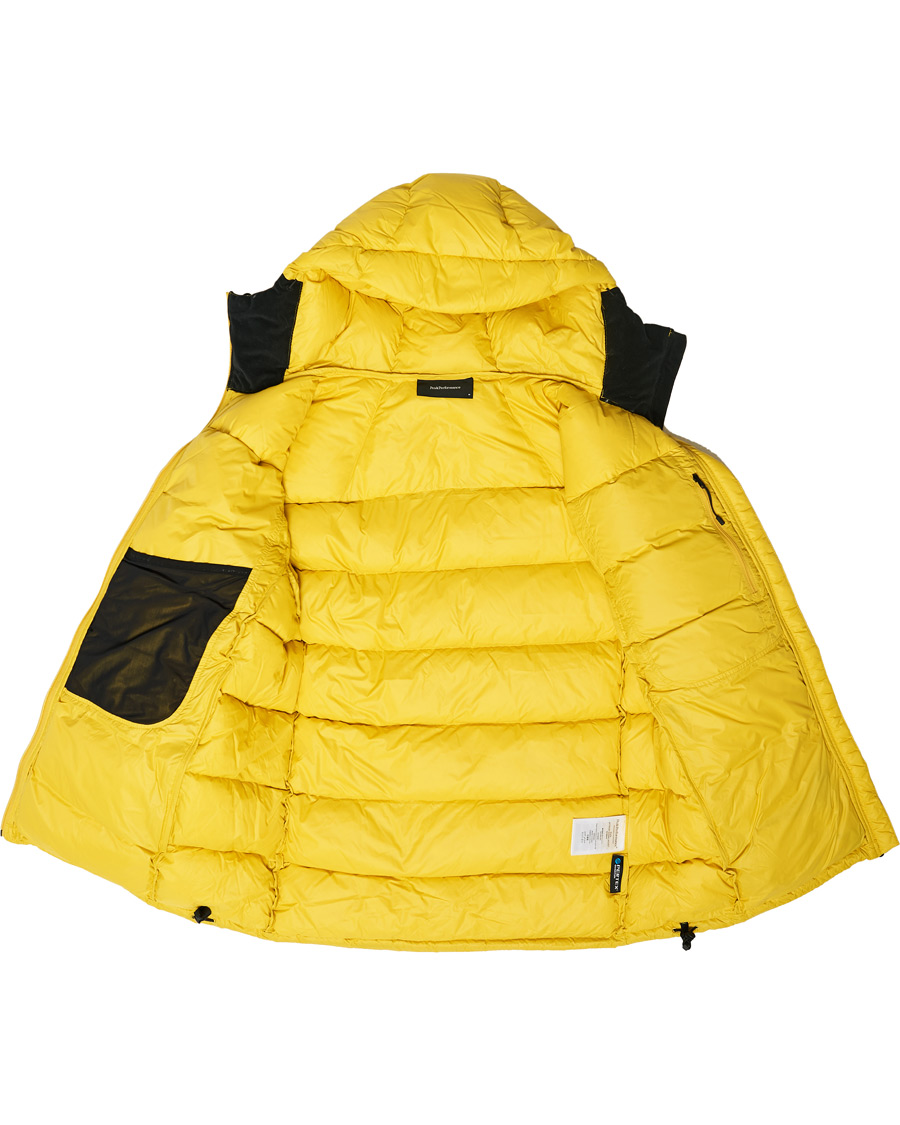 Men | Coats & Jackets | Peak Performance | Frost Down Hooded Jacket Trek Yellow