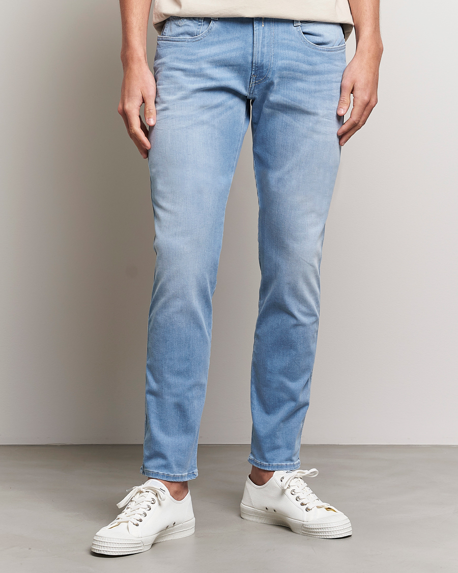 Men | Recycled Menswear | Replay | Anbass Hyperflex X-Lite Jeans Light Blue