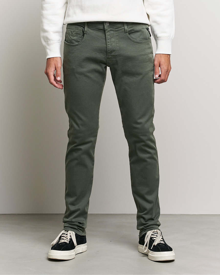 Men | Trousers | Replay | Anbass Hyperflex X.Lite 5-Pocket Pants Olive Green
