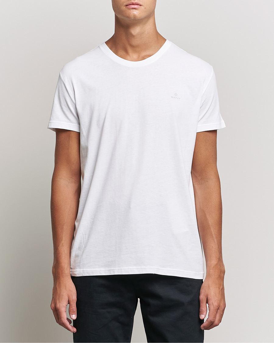 Men | Clothing | GANT | 2-Pack Crew Neck T-Shirt White