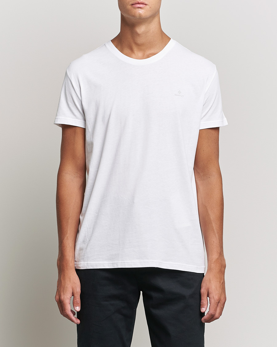 Men | T-Shirts | GANT | 2-Pack Crew Neck T-Shirt Black/White
