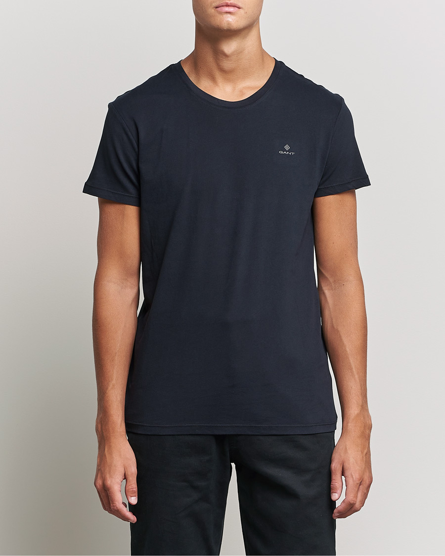 Men | Black t-shirts | GANT | 2-Pack Crew Neck T-Shirt Black
