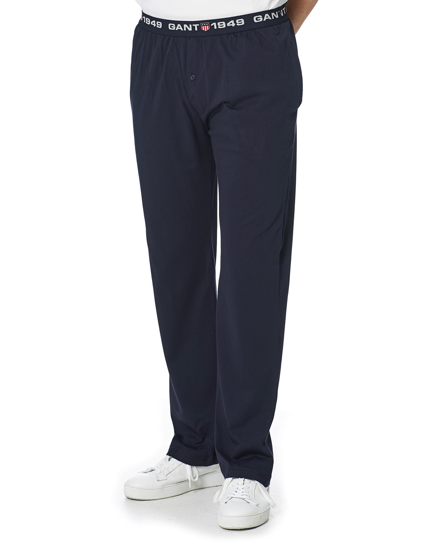 Men | Trousers | GANT | Retro Shield Jersey Pants Evening Blue