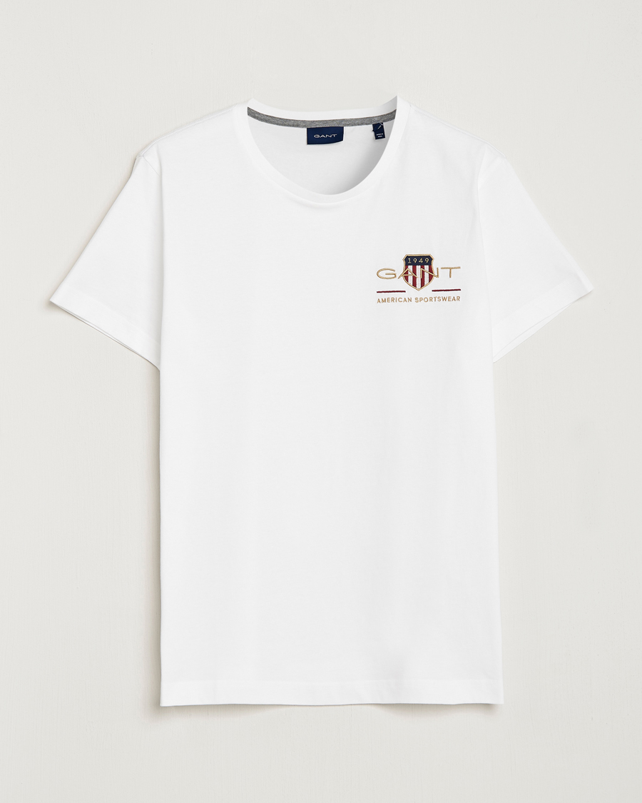 Men | T-Shirts | GANT | Archive Shield Logo Crew Neck Tee White