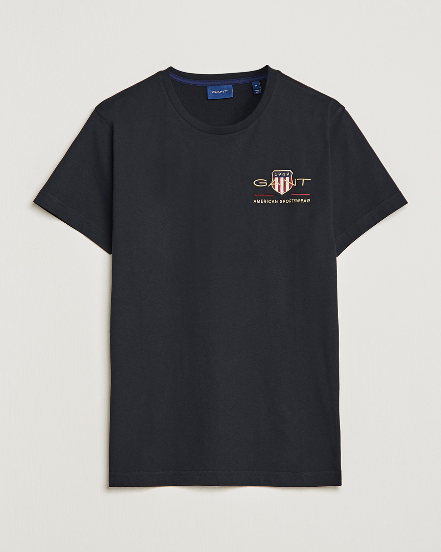 Men | T-Shirts | GANT | Archive Shield Logo Crew Neck Tee Black