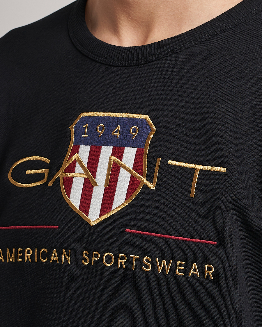 Men | Sweaters & Knitwear | GANT | Archive Shield Crew Neck Sweatershirt Black
