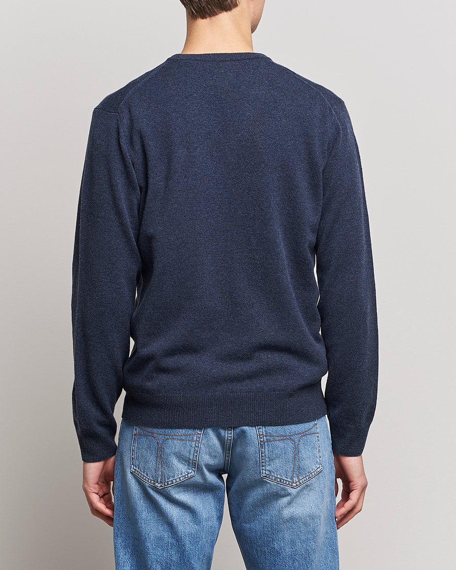 Men | Sweaters & Knitwear | GANT | Lambswool V-Neck Pullover Dark Navy Melange