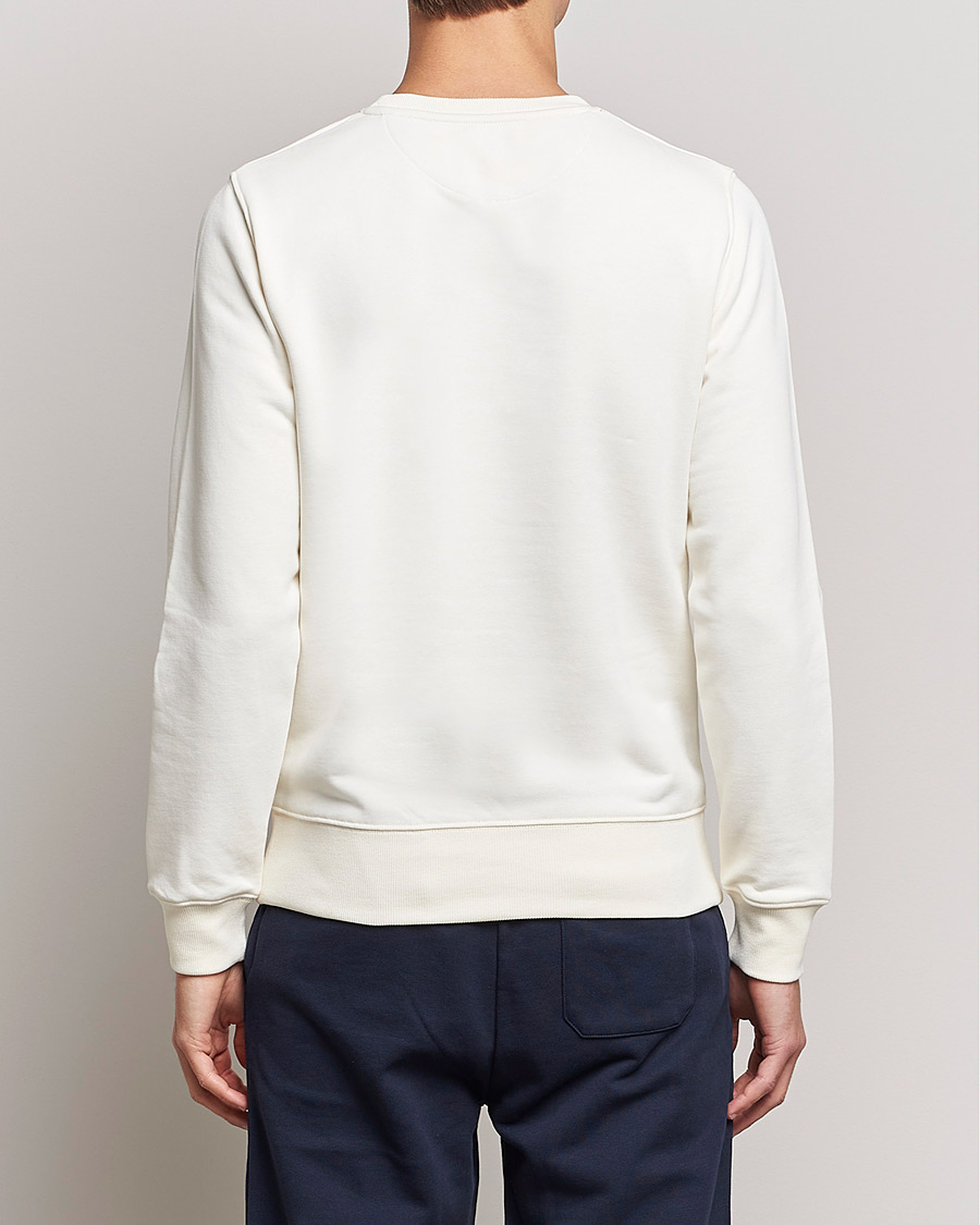 Men | Sweaters & Knitwear | GANT | Original Shield Logo Crew Neck Sweatshirt Eggshell
