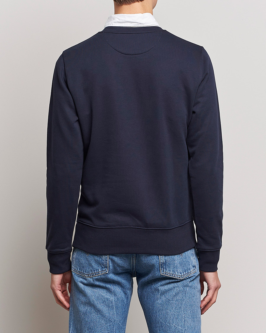 Men | Sweaters & Knitwear | GANT | Original Shield Logo Crew Neck Sweatshirt Evening Blue