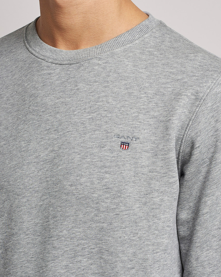 Men | Sweaters & Knitwear | GANT | Original Crew Neck Sweatshirt Grey Melange