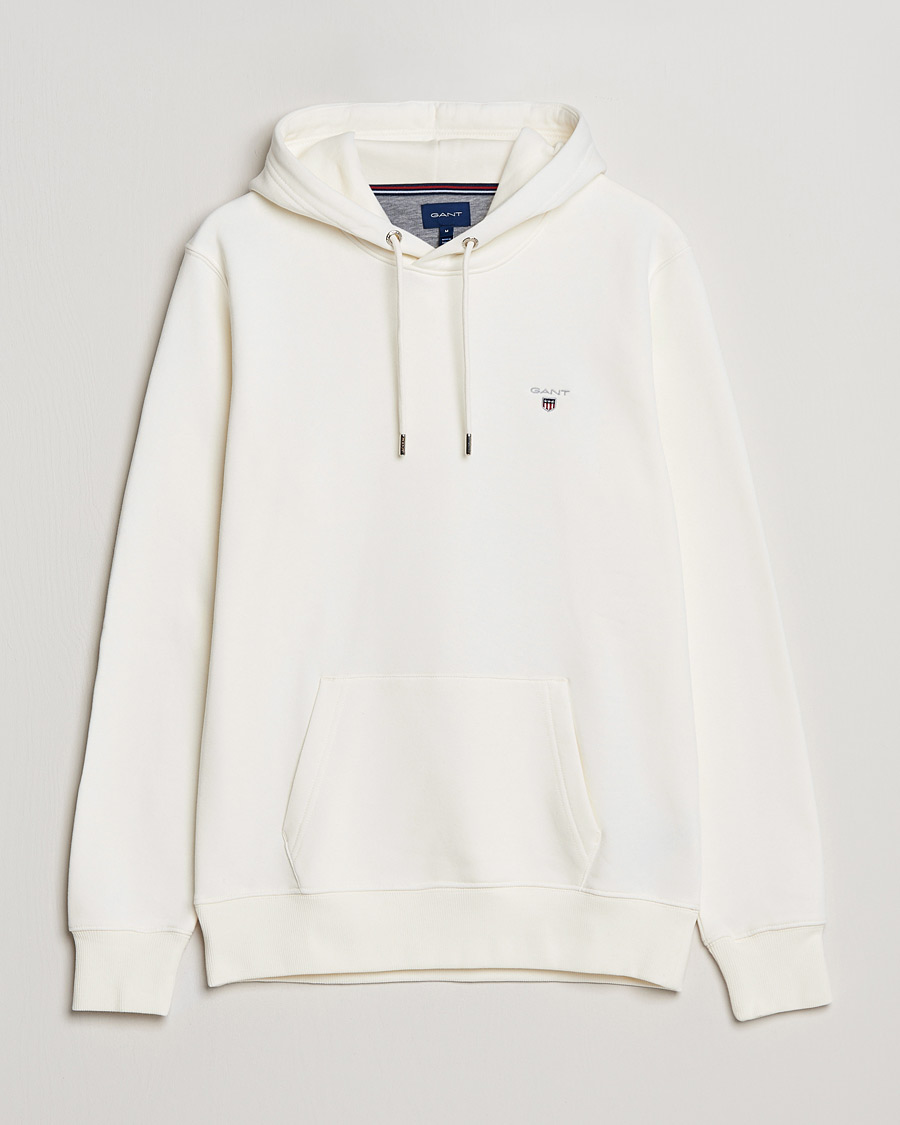 Men | Sweaters & Knitwear | GANT | Original Shield Logo Hoodie Eggshell