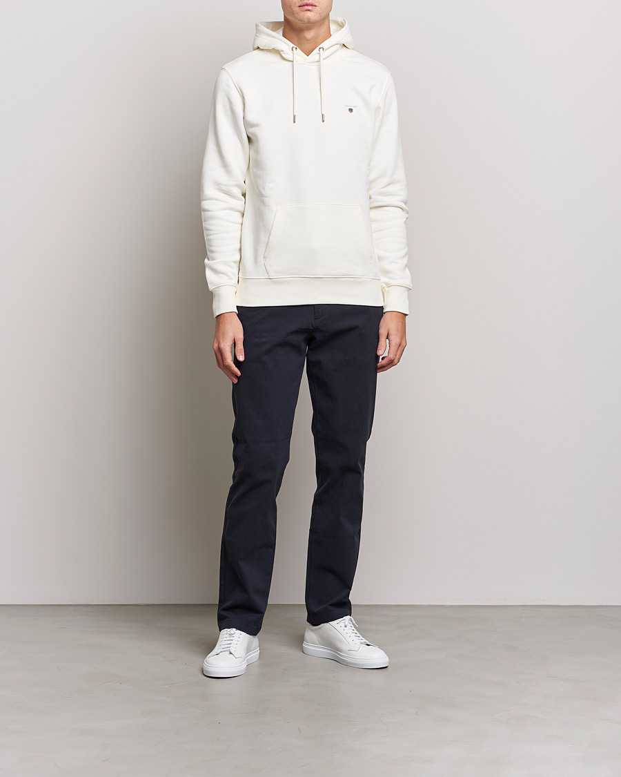 Men | Sweaters & Knitwear | GANT | Original Shield Logo Hoodie Eggshell