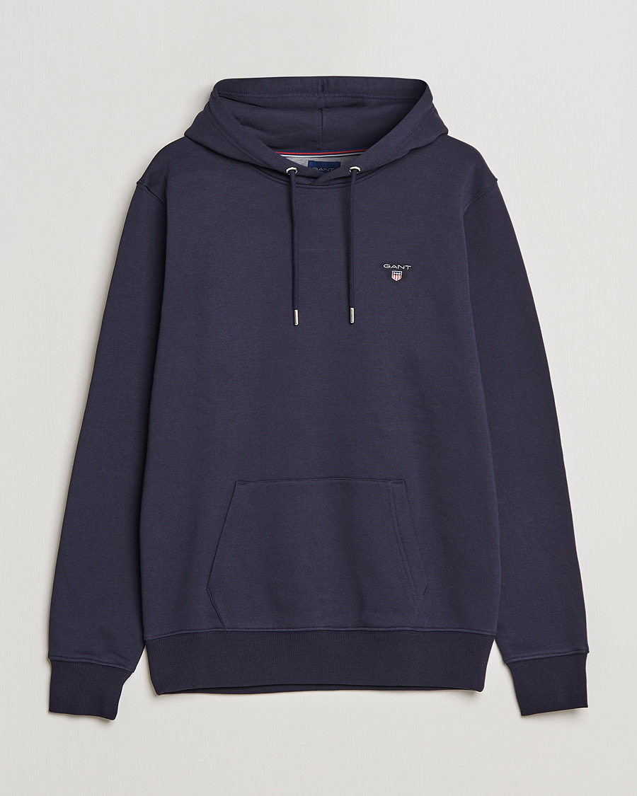 Men | Sweaters & Knitwear | GANT | Original Shield Logo Hoodie Evening Blue